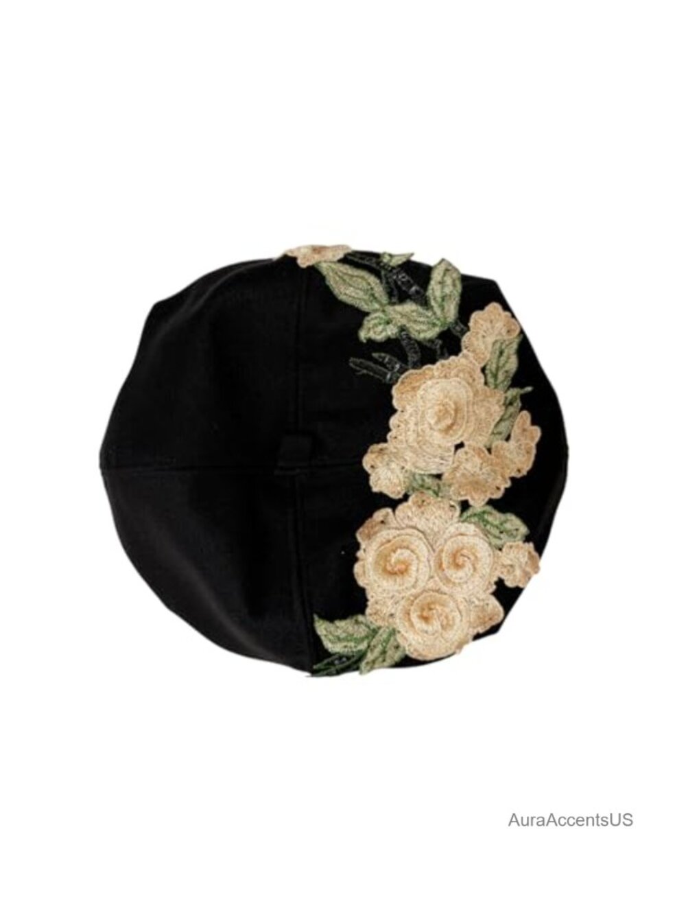 QYPDIYI Elegant 3D Floral Embroidered Beret Hat French Style Summer Cap